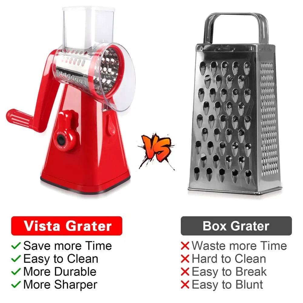 3-in-1 Manual Rotary Cheese Grater