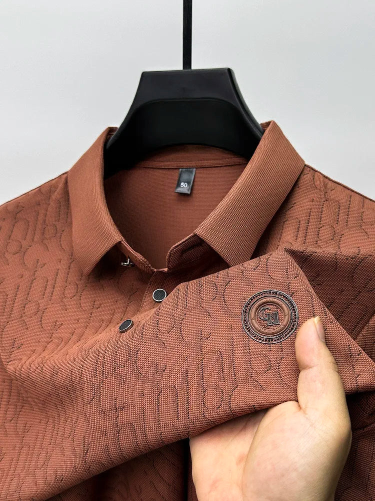 Luxury Silk Polo Shirt for Men