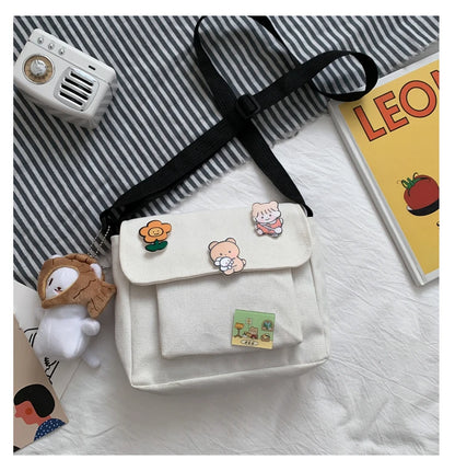 Korean Ulzzang Canvas Crossbody Bag