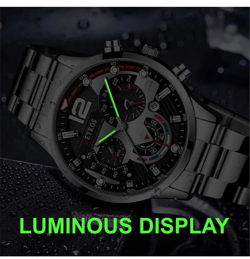 2pcs Men's Silver Quartz Watch