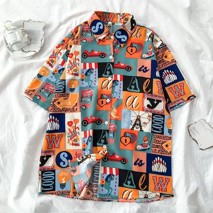 Men’s Hawaiian Cartoon Print Shirt