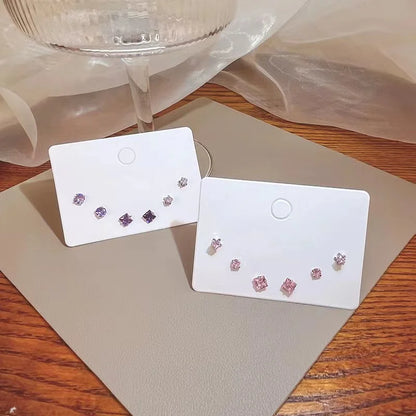 Silver Mini Stud Earrings Set