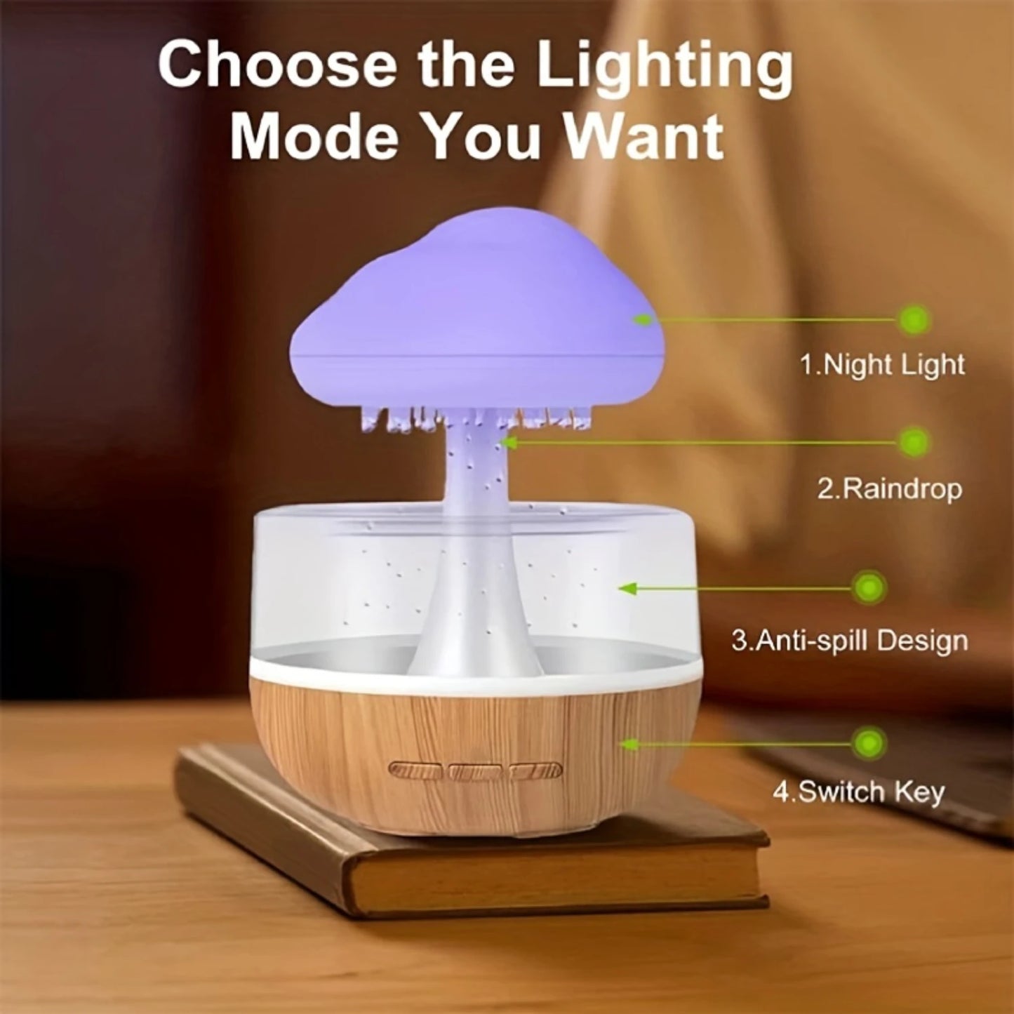 Seven-Color Cloud Rain Mushroom Light