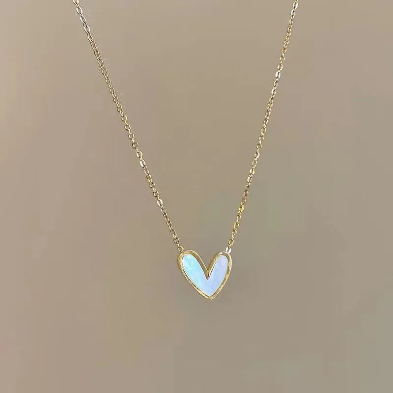 Gold Plated Shell Heart Necklace