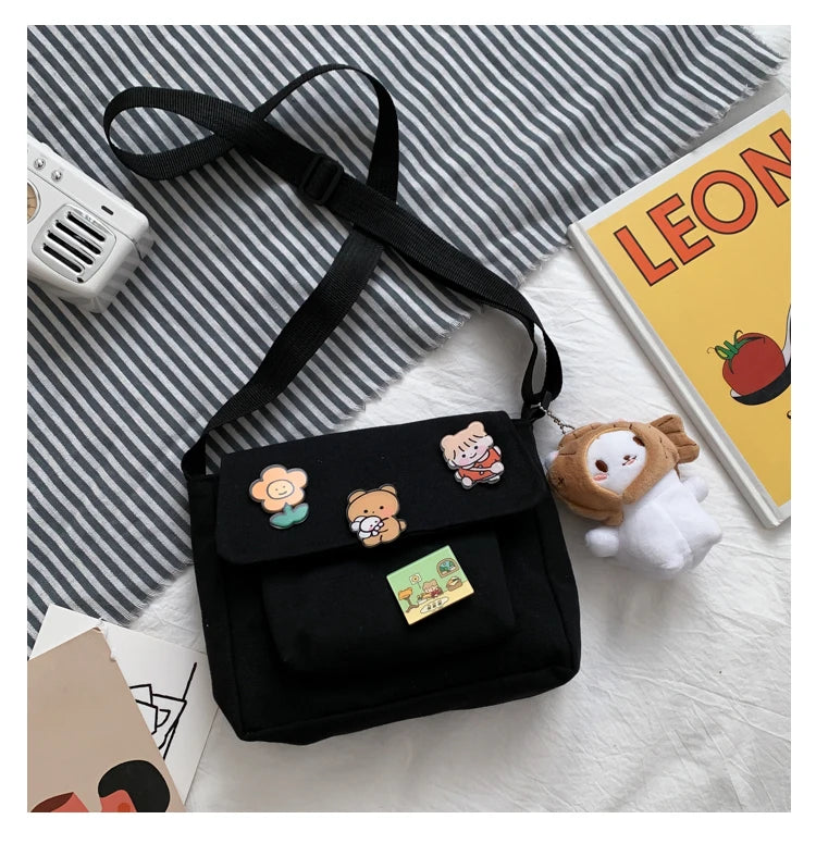 Korean Ulzzang Canvas Crossbody Bag