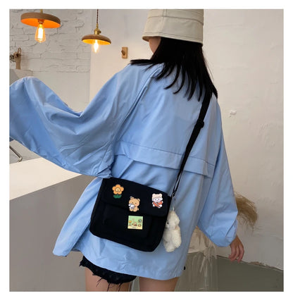 Korean Ulzzang Canvas Crossbody Bag