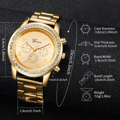 Women's Gold Stainless Steel Quartz Watch