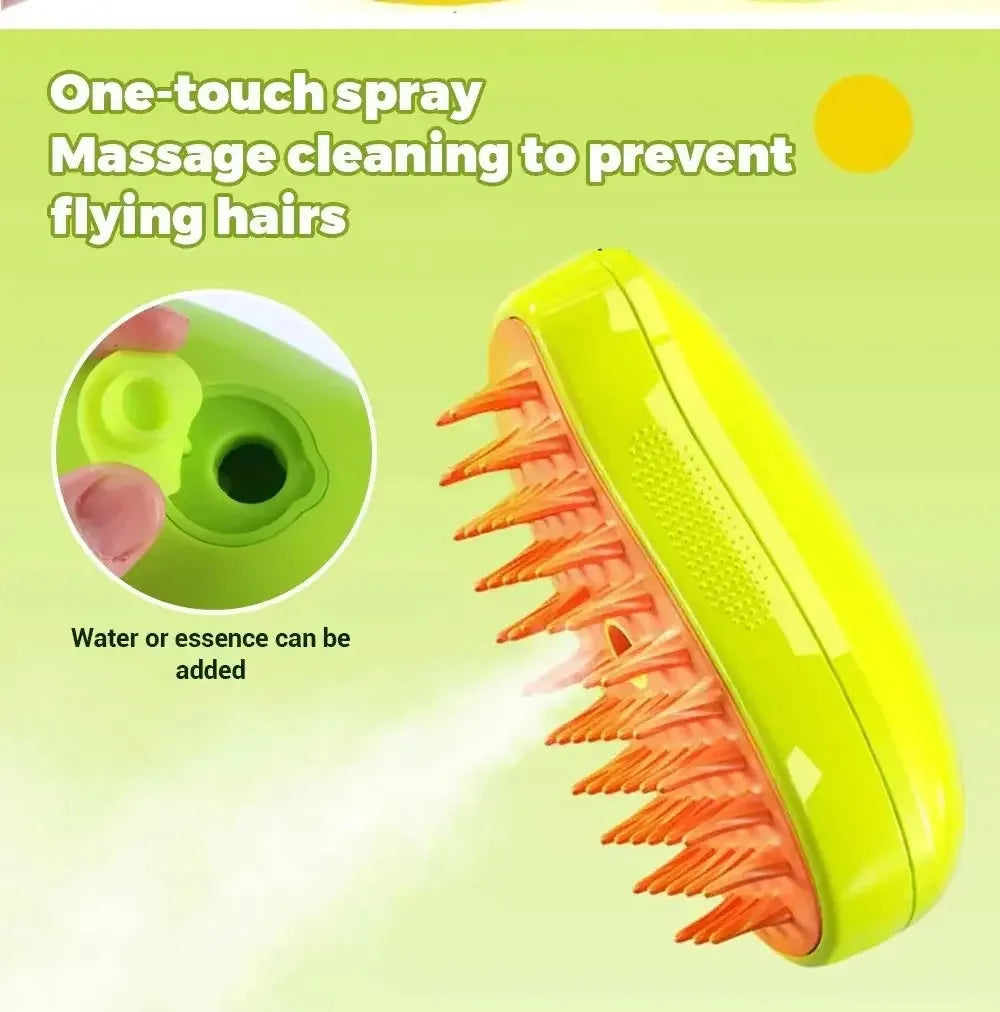 3-in-1 Electric Pet Steamy Brush