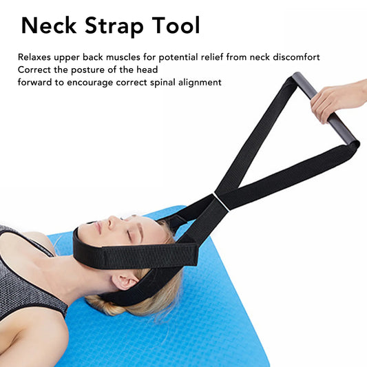 Neck Stretcher Strap with Chin Support for Spine Alignment