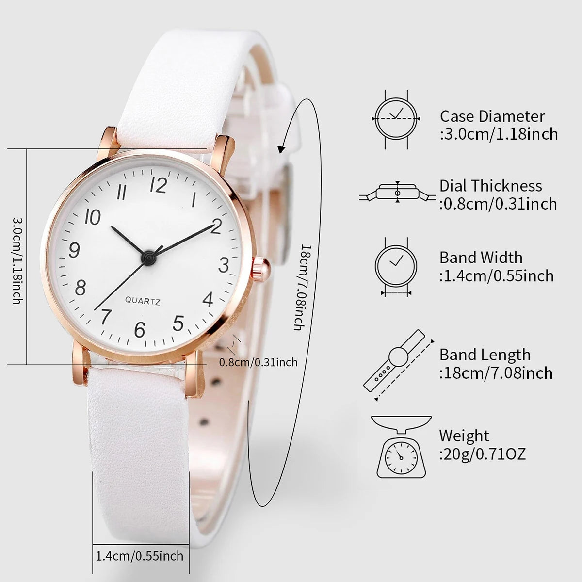 Women's Leather Strap Quartz Watch