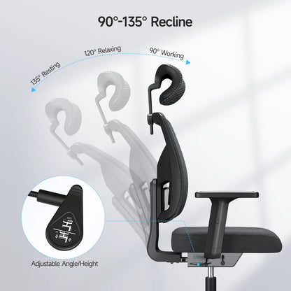 Ergonomic Office Chair with Adjustable Backrest