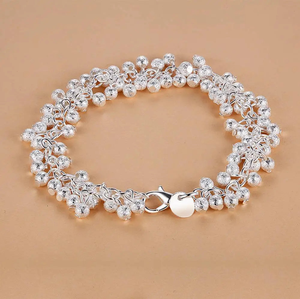 925 Sterling Silver Beaded Bracelet