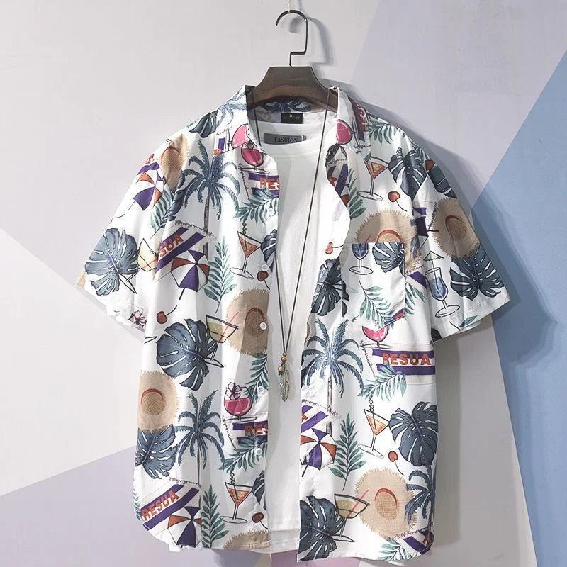 Men’s Hawaiian Cartoon Print Shirt