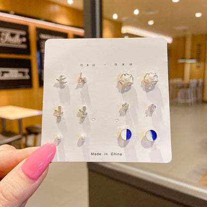 Silver Mini Stud Earrings Set