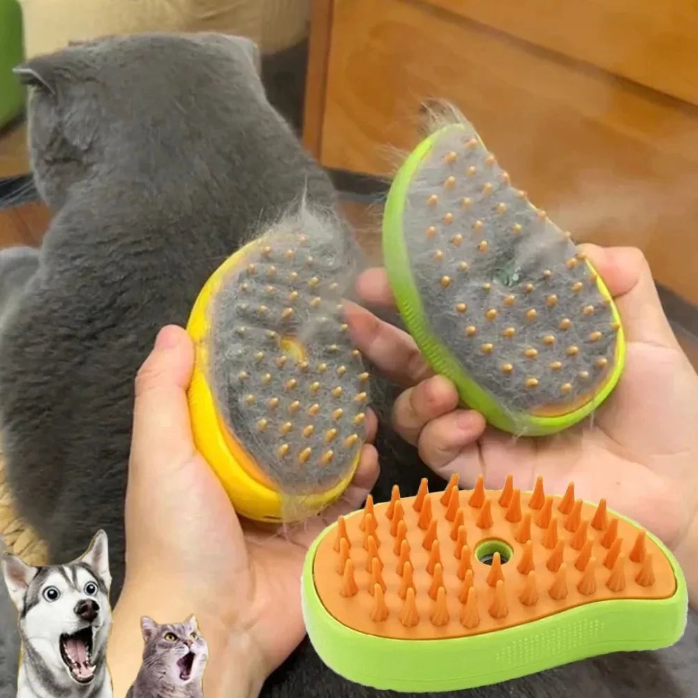 3-in-1 Electric Pet Steamy Brush