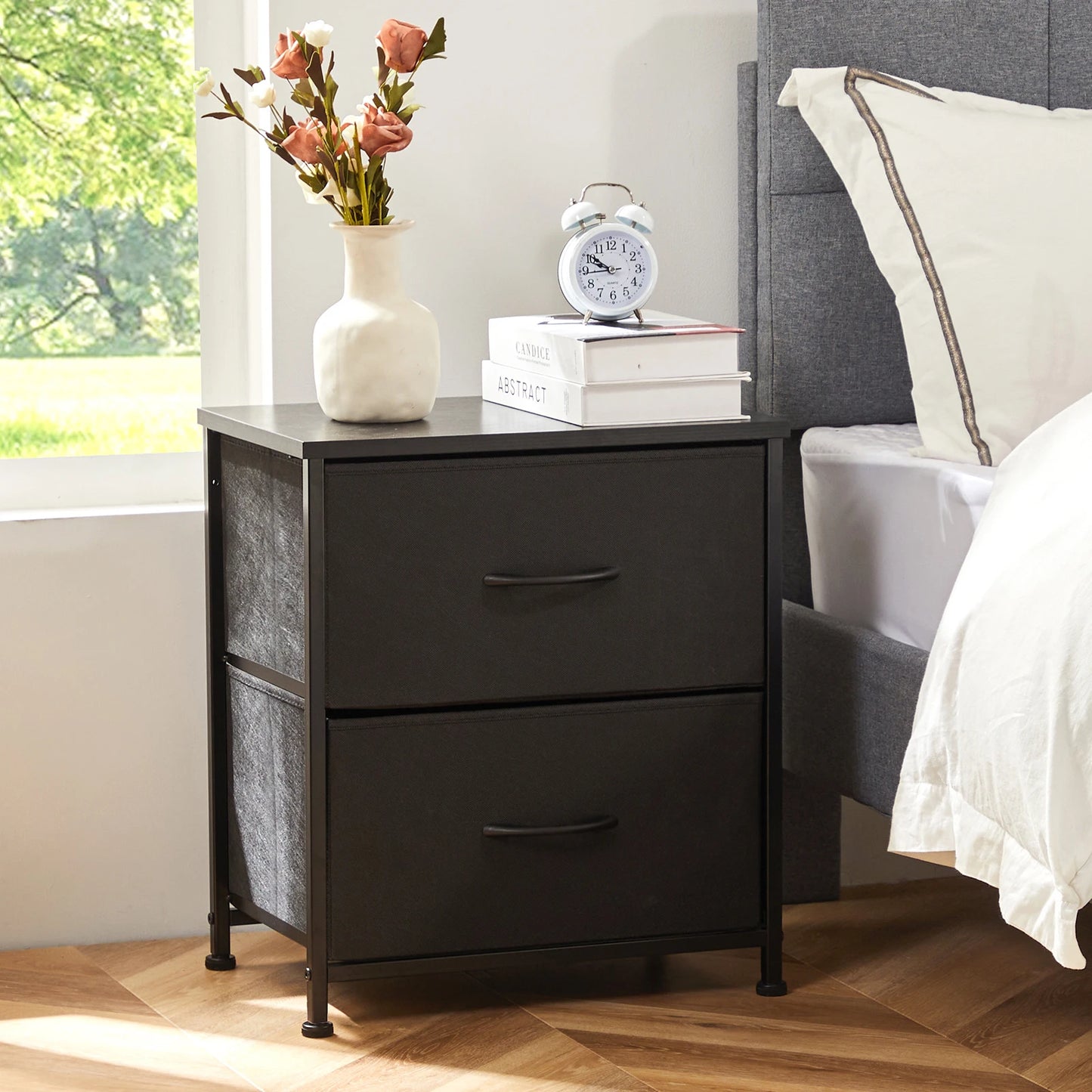 Modern Bedside Table with Storage for Bedroom