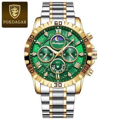 POEDAGAR Men's Sports Chronograph Watch