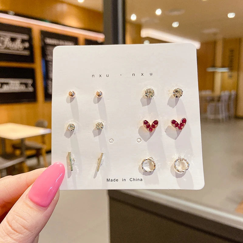 Silver Mini Stud Earrings Set