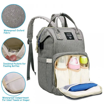 Waterproof Diaper Bag Backpack with USB Charging Port