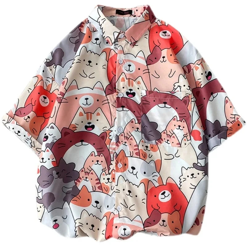 Men’s Hawaiian Cartoon Print Shirt