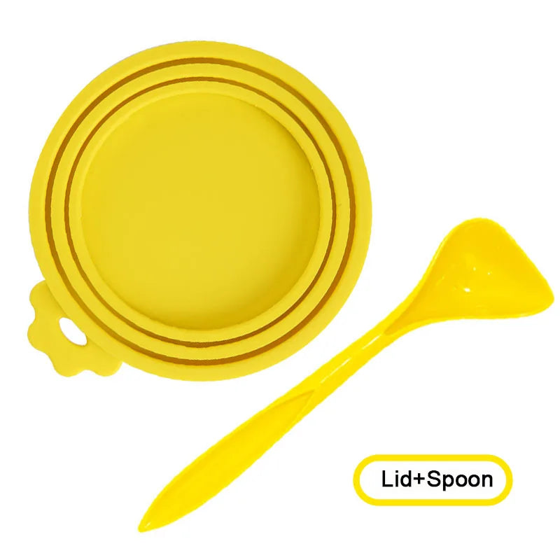 2pcs Pet Food Can Lid & Spoon Set