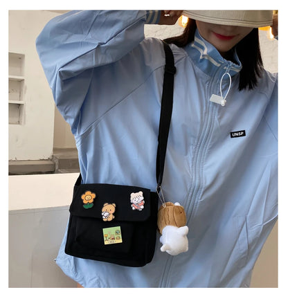 Korean Ulzzang Canvas Crossbody Bag