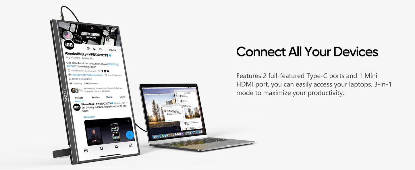 ARZOPA 17.3" HDR IPS Portable Monitor
