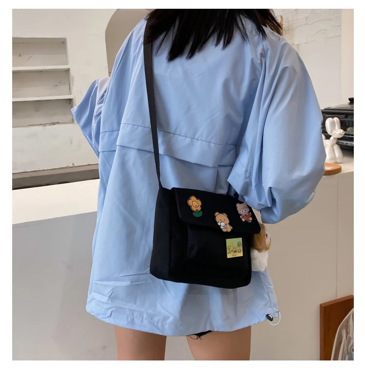 Korean Ulzzang Canvas Crossbody Bag