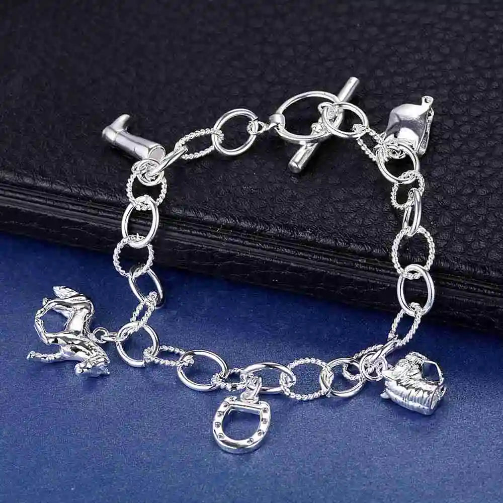 925 Sterling Silver Beaded Bracelet