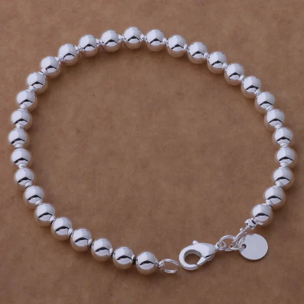 925 Sterling Silver Beaded Bracelet