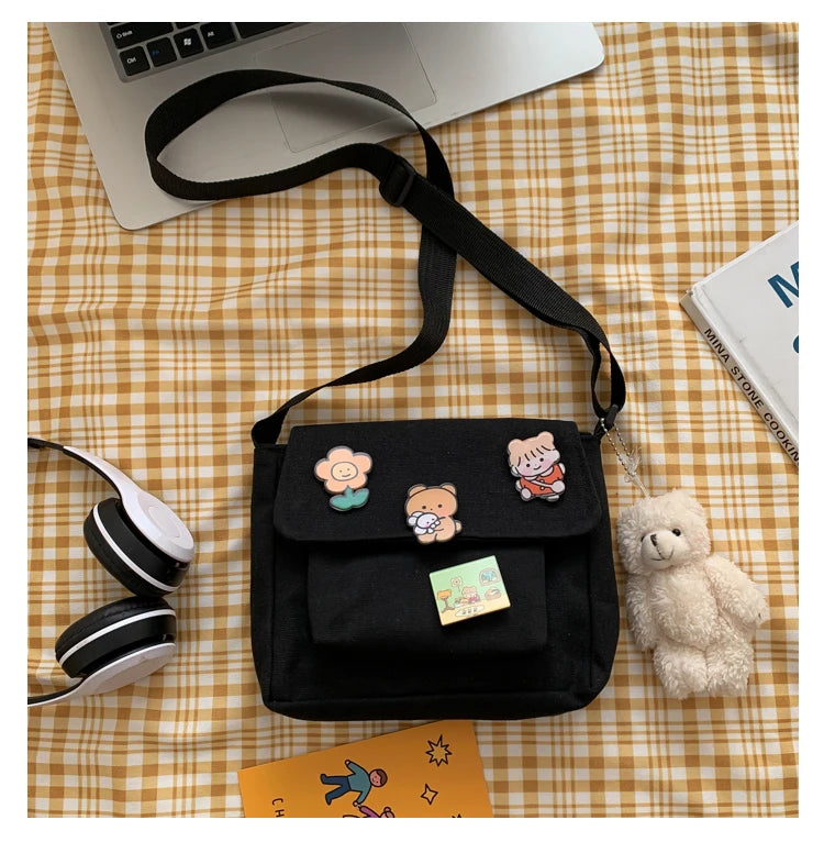 Korean Ulzzang Canvas Crossbody Bag