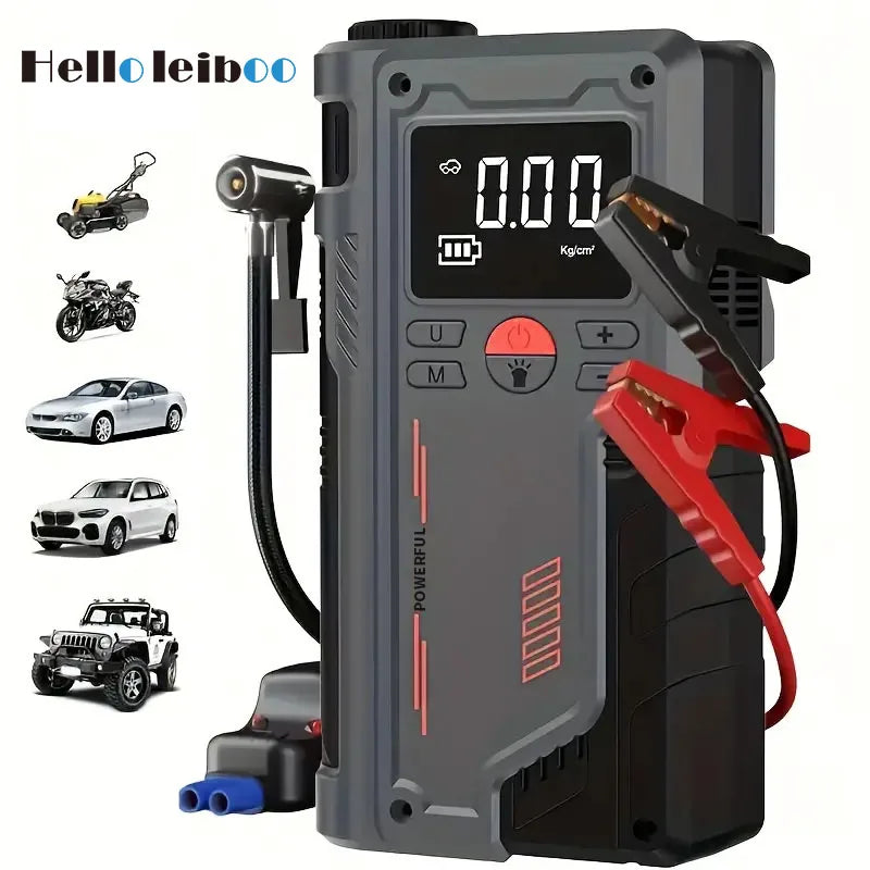 4-in-1 Car Jump Starter, Air Pump & Power Bank