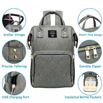 Waterproof Diaper Bag Backpack with USB Charging Port