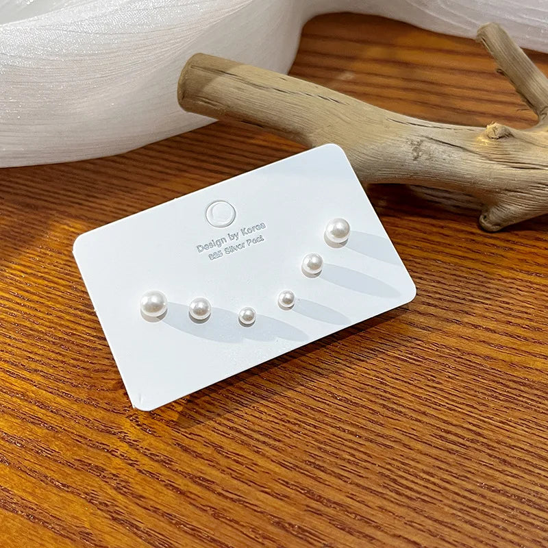 Silver Mini Stud Earrings Set