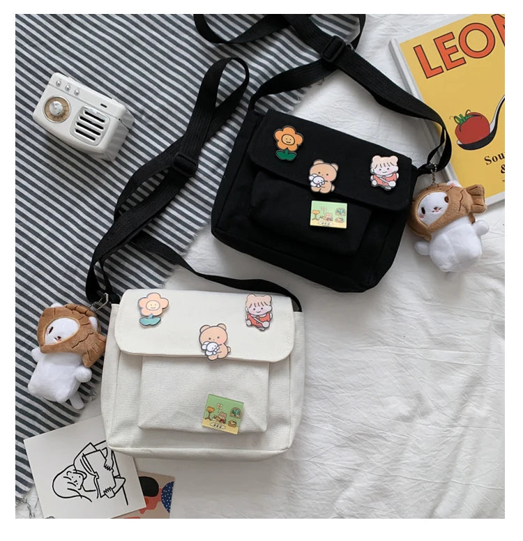 Korean Ulzzang Canvas Crossbody Bag