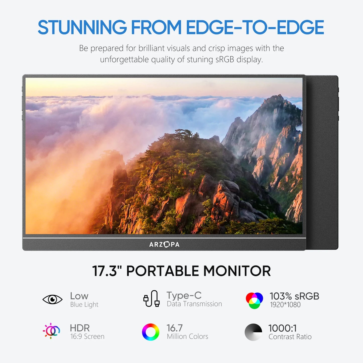 ARZOPA 17.3" FHD Portable Monitor