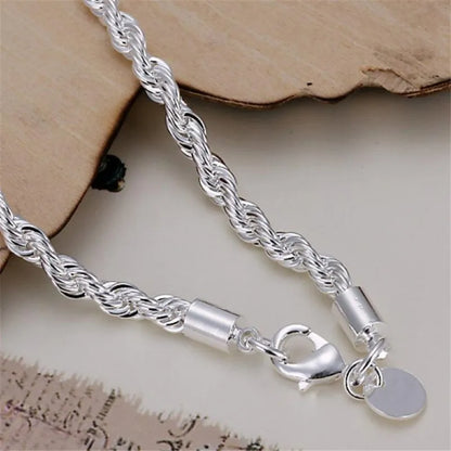 925 Sterling Silver Rope Chain Bracelet