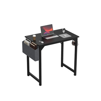 Modern Computer Desk – Sturdy Writing & Gaming Table with Storage Bag & Hook